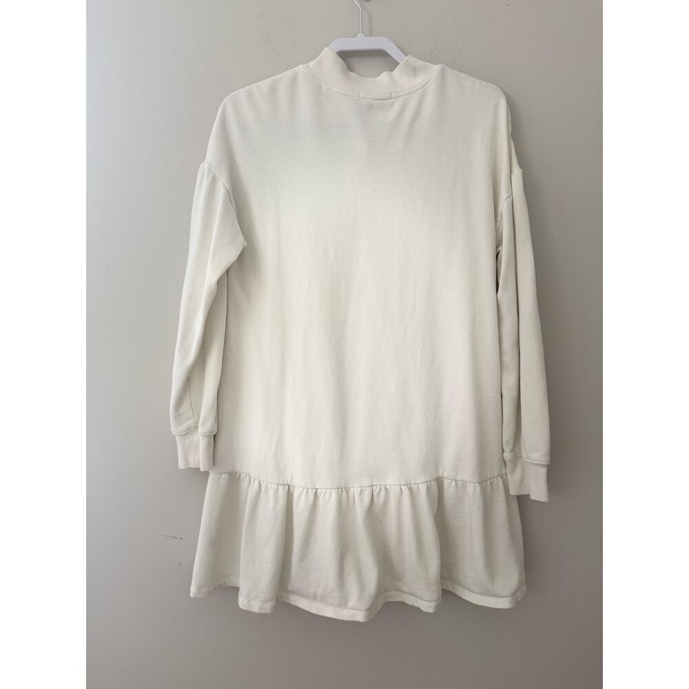 Z SUPPLY Dress Cream Dress Henley Cream Drop Waist Ruffled Comfy Casual‎ Size M